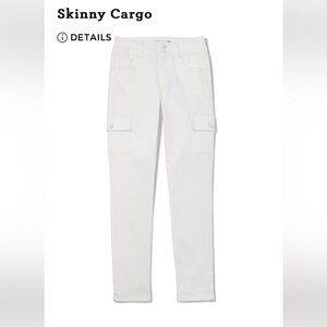 CAbi Women's High Rise Skinny Cargo Jeans - White